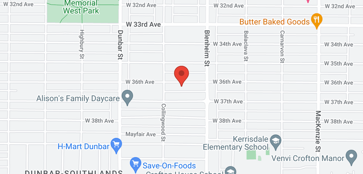 map of 3422 W 36 AVENUE
